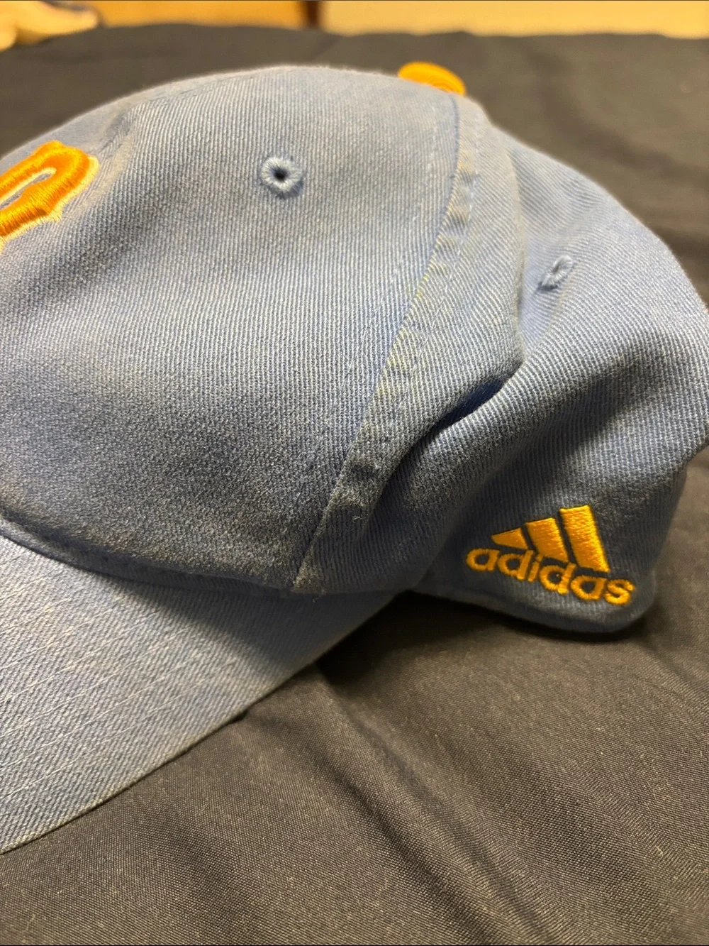 adidas Light Blue Kids Baseball Cap with Yellow 'B' Patch